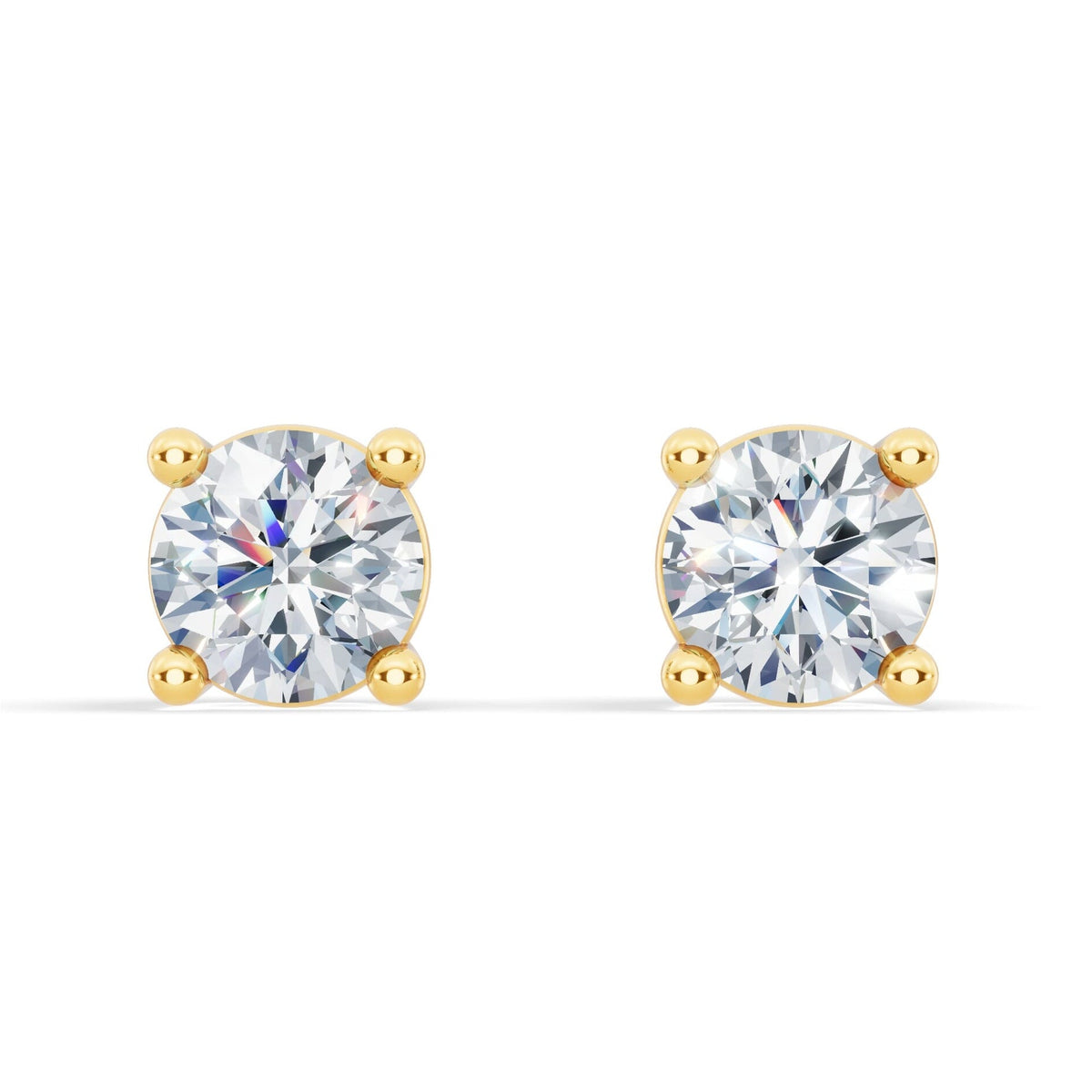 Classic Lab Diamond Stud Earrings (1/4 ct. tw.) – VS+ Clarity - 14k White or Yellow Gold Over Sterling Silver