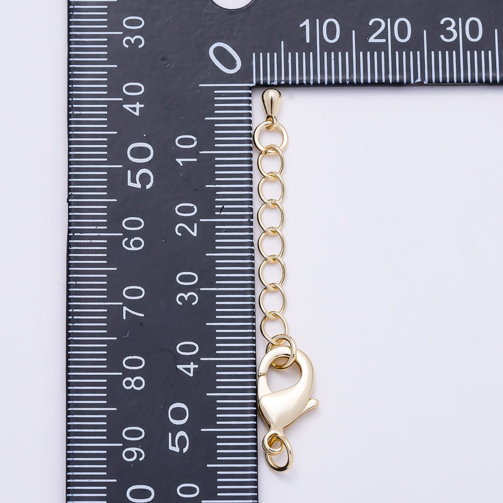 16K Gold Filled 15mm Minimalist Lobster Claw Clasps 1 Inch Teardrop Chain Extender | Findings-00495