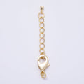 16K Gold Filled 15mm Minimalist Lobster Claw Clasps 1 Inch Teardrop Chain Extender | Findings-00495