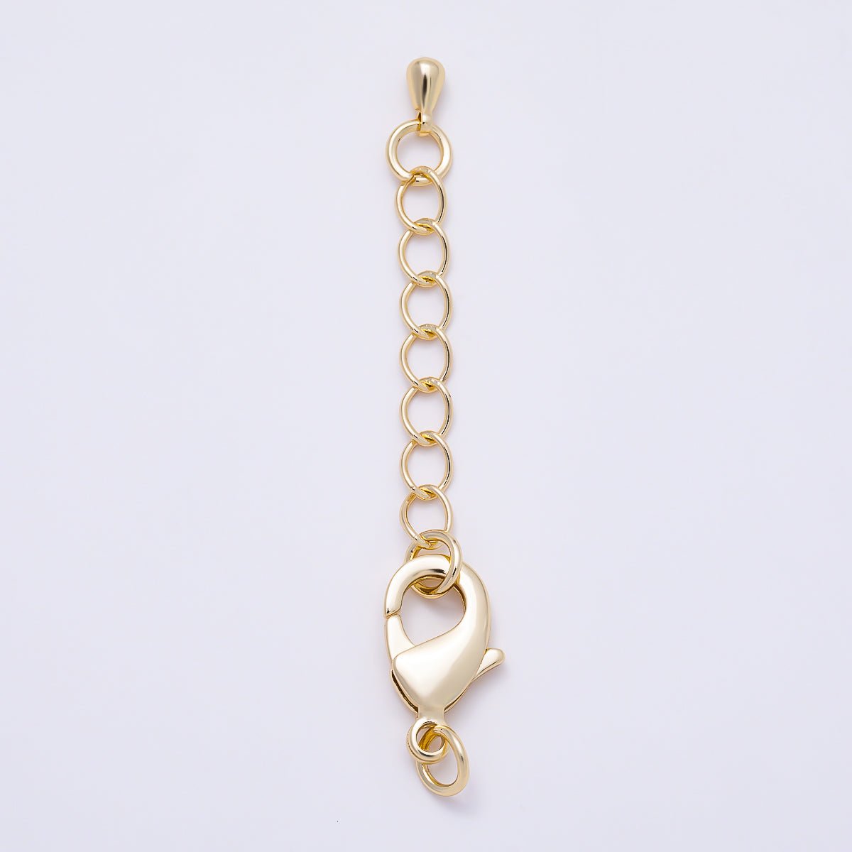 16K Gold Filled 15mm Minimalist Lobster Claw Clasps 1 Inch Teardrop Chain Extender | Findings-00495