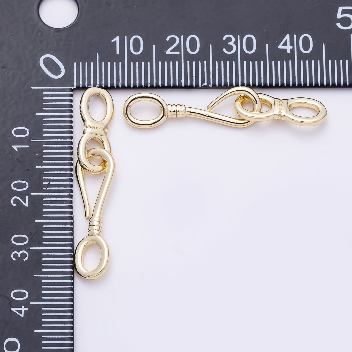 16K Gold Filled 24mm Minimalist S Hook Eye Closure Clasps | Findings-00488
