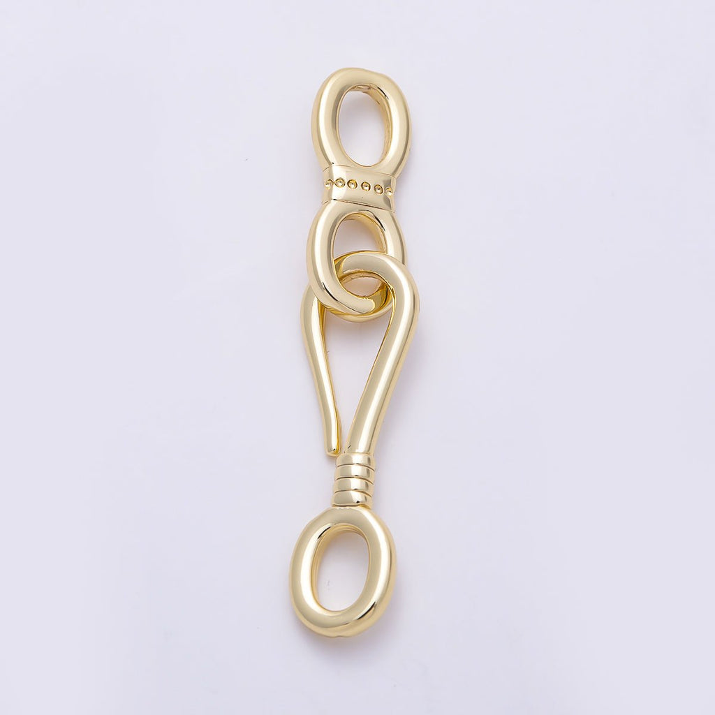 16K Gold Filled 24mm Minimalist S Hook Eye Closure Clasps | Findings-00488