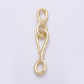 16K Gold Filled 24mm Minimalist S Hook Eye Closure Clasps | Findings-00488