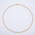 24K Gold Filled 2mm Minimalist Twist Singapore Chain 18 Inch Necklace | WA-00184