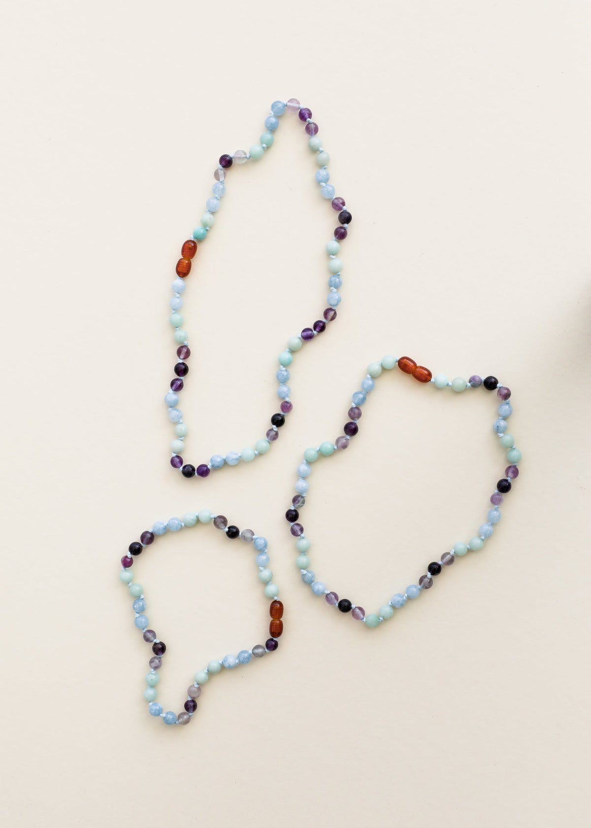 Amazonite + Amethyst + Aquamarine || Gemstone Necklace