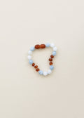Raw Cognac Amber + Moonstone + Aquamarine Gemstone || Anklet or Bracelet