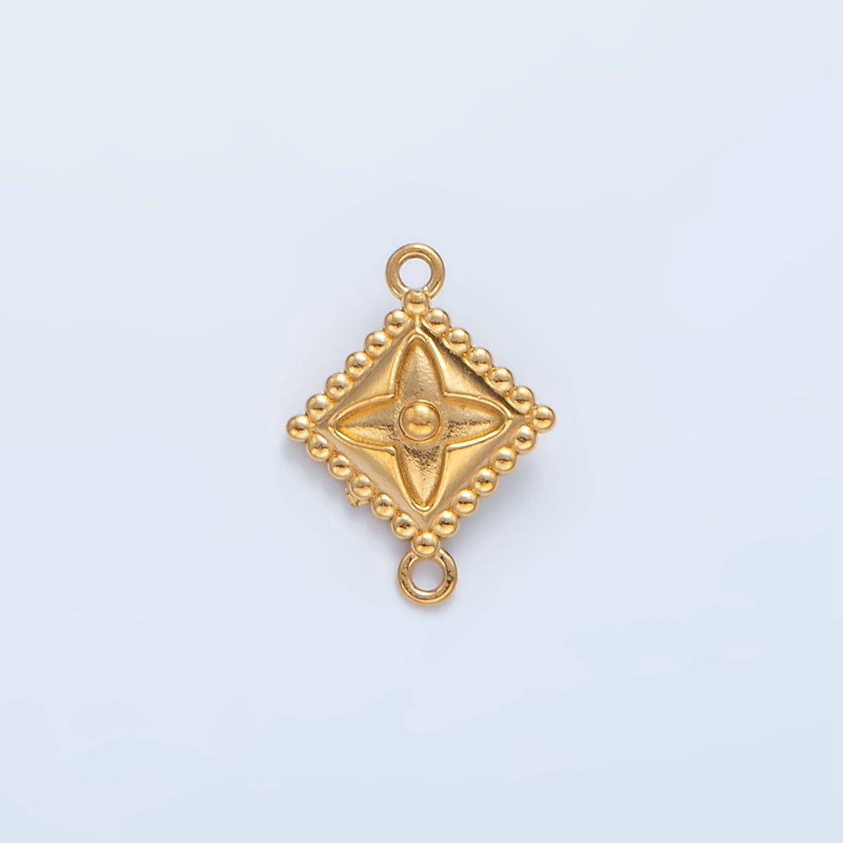 Stainless Steel 10mm Celestial Star Flower Dotted Outline Rhombus Connector | F197