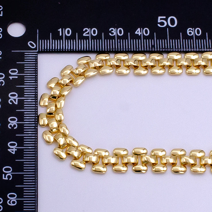 14K Gold Filled 9.5mm Minimalist Panther Chain 16 Inch Choker Necklace | WA-2414