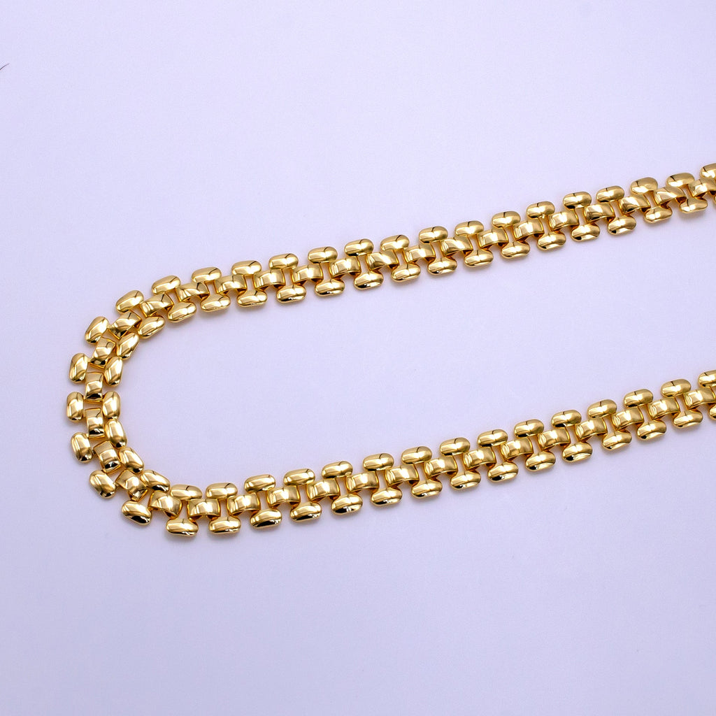 14K Gold Filled 9.5mm Minimalist Panther Chain 16 Inch Choker Necklace | WA-2414