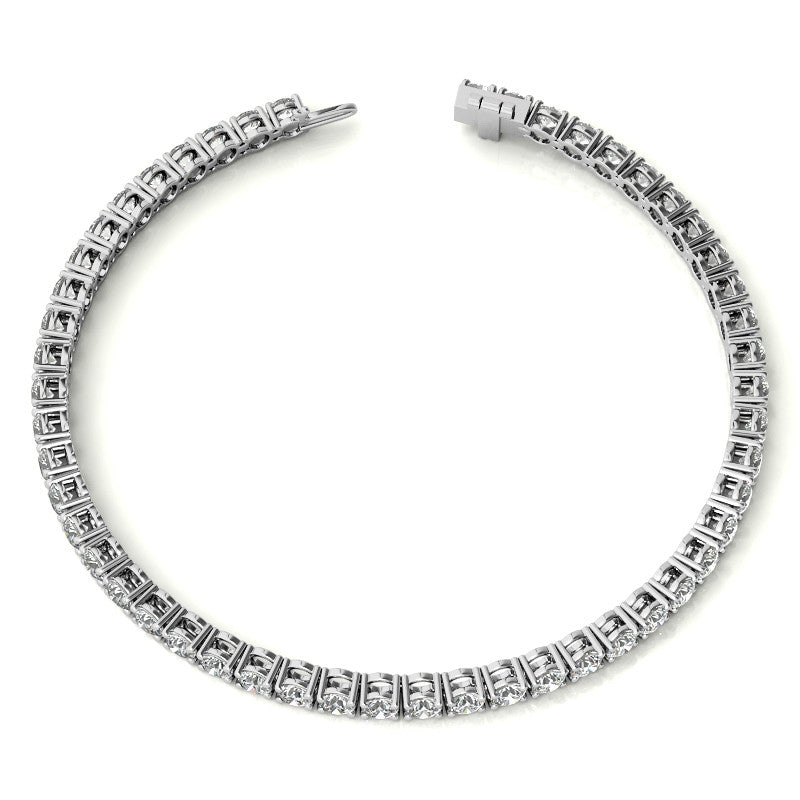6ctw Created Sapphire Tennis Bracelet - 3mm Stones - 14K Gold Overlay in White, Yellow or Rose Gold