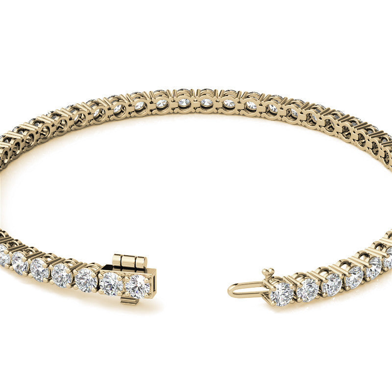 6ctw Created White Sapphire Tennis Bracelet - 3mm Stones - 14K Gold Overlay in White, Yellow or Rose Gold