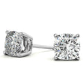 2.00 CTW Lab Created Moissanite Round Stud Earrings in Sterling Silver - 6mm Stones