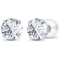 1.60 CTW Genuine Certified Moissanite Stud Earrings in Solid 14K White or Yellow Gold