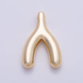 Stainless Steel PVD Gold 18mm Minimalist Lucky Wishbone Pendant in Gold & Silver | Charms-01582 Charms-01583