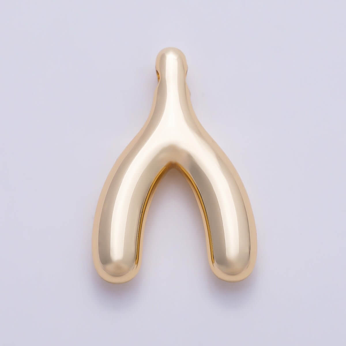 Stainless Steel PVD Gold 18mm Minimalist Lucky Wishbone Pendant in Gold & Silver | Charms-01582 Charms-01583