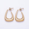 Stainless Steel 25mm Minimalist Triangle J-Shaped Hoop | Earrings-00731