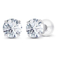 2.50 CTW Created Moissanite Stud Earrings in 14K White Gold -  F-G Color, VS Clarity, Handcrafted USA
