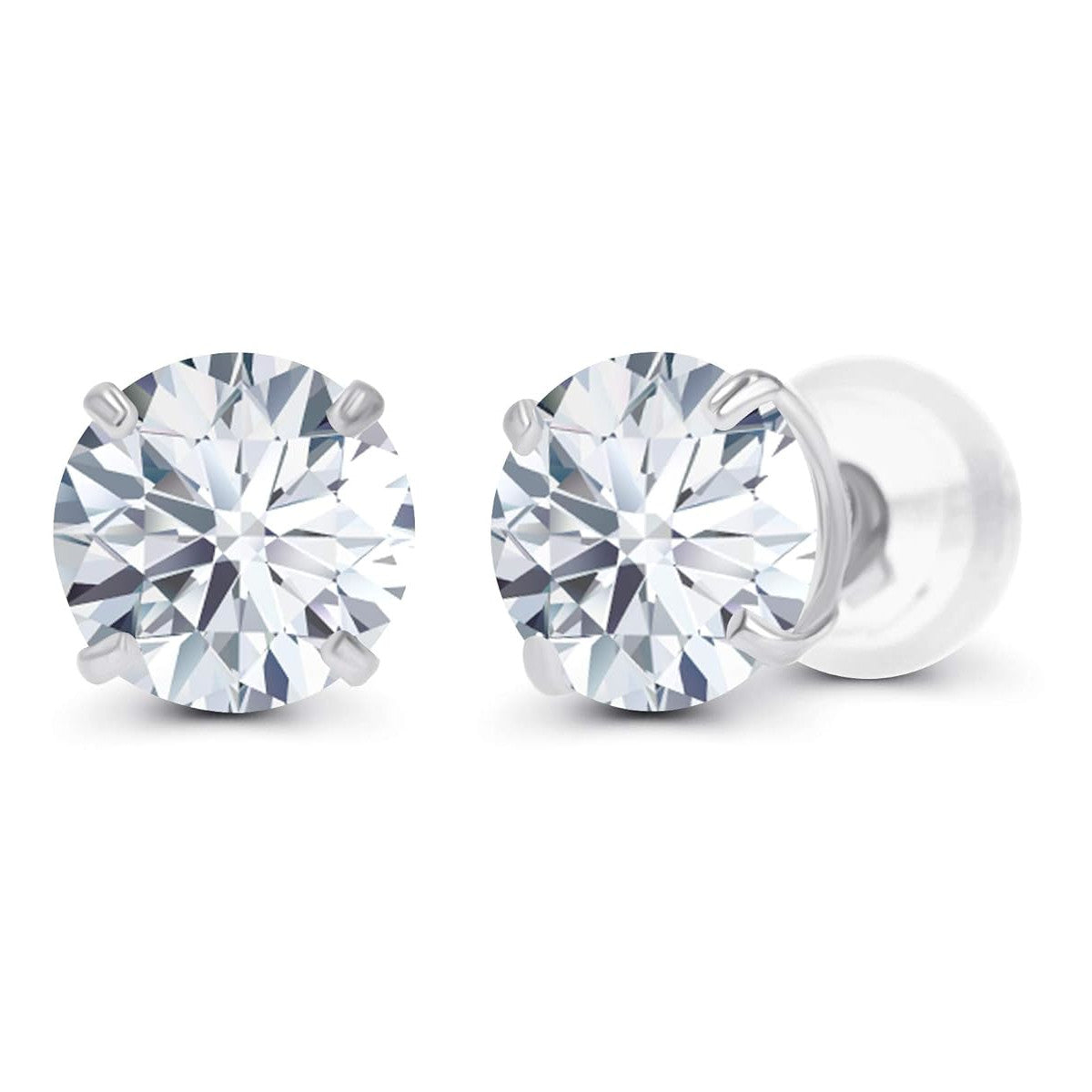 3.00 CTW AGI Certified Lab-Grown Diamond Stud Earrings in 14K Gold – E/VS