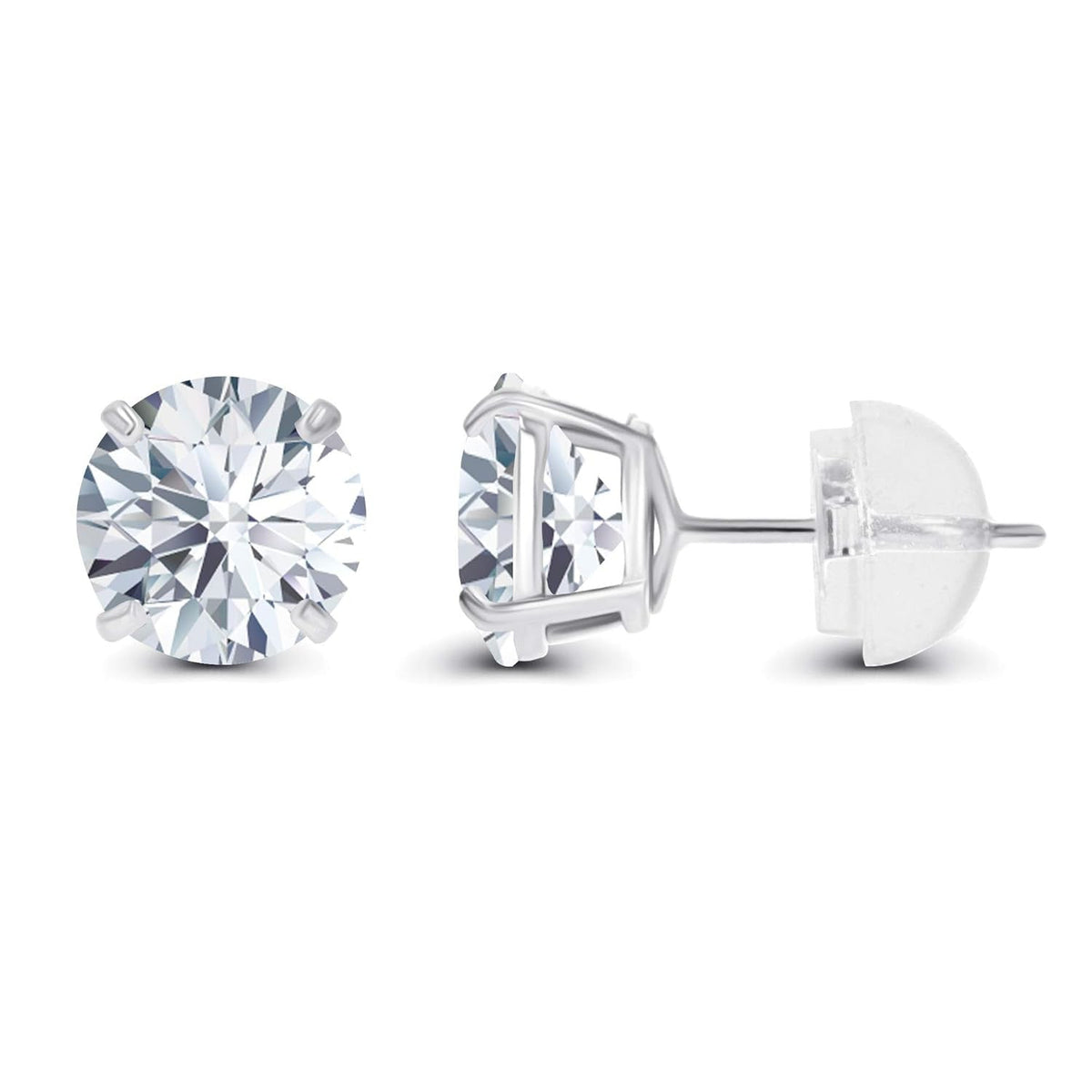 3.00 CTW AGI Certified Lab-Grown Diamond Stud Earrings in 14K Gold – E/VS