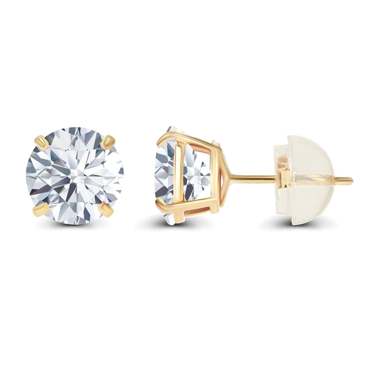 AGI Certified Lab-Grown Diamond Stud Earrings | 2 or 3 CTW | G Color VS Clarity | 14K Gold