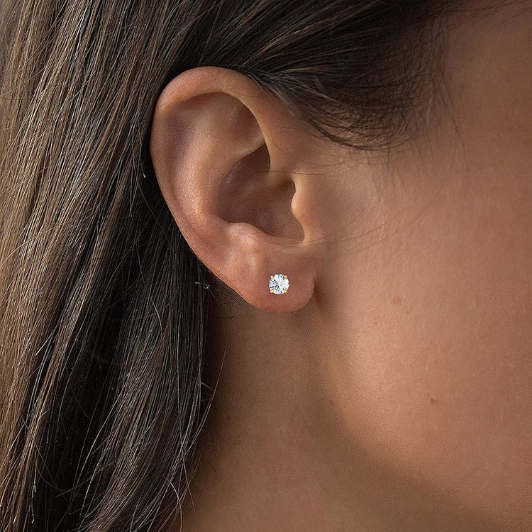 3.00 CTW AGI-Certified Lab-Grown Diamond Stud Earrings in solid 14K Gold – G Color, VS Clarity