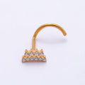 Titanium 3mm Double Row CZ Curved Cartilage Nose Single Piercing Stud | BJ-00213