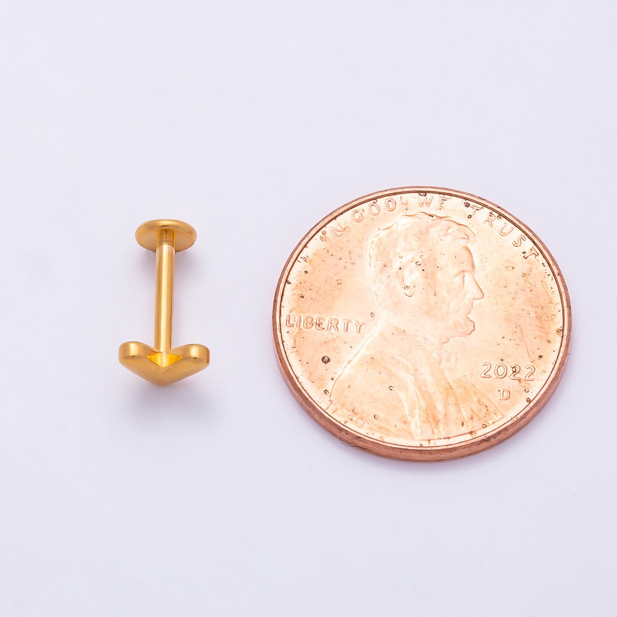 Titanium 4.5mm Minimalist Heart Universal Cartilage Piercing Flat Back Stud | BJ-00208