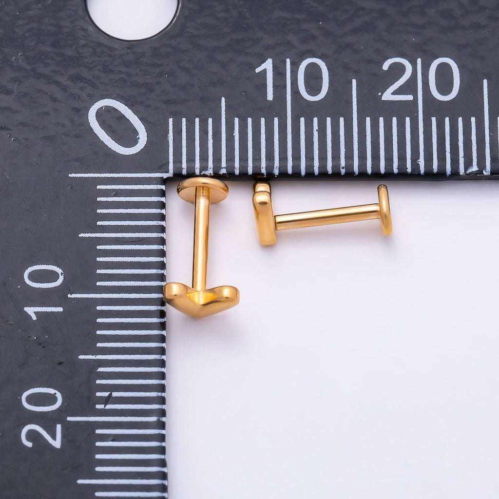 Titanium 4.5mm Minimalist Heart Universal Cartilage Piercing Flat Back Stud | BJ-00208
