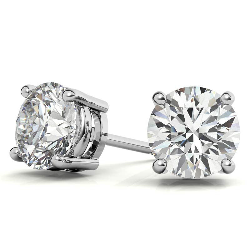Lab-Grown Diamond Stud Earrings – G/VS Clarity – 14k White Gold Over Sterling Silver – 0.25 to 1.00 CTW